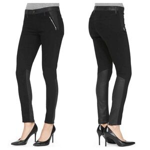 AG Adriano Goldschmied Willow Zip Skinny Jeggings Jeans‎ Moto 26 Black Zipper